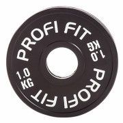 Диск для штанги каучуковый, черный D51 мм PROFI-FIT  1 кг