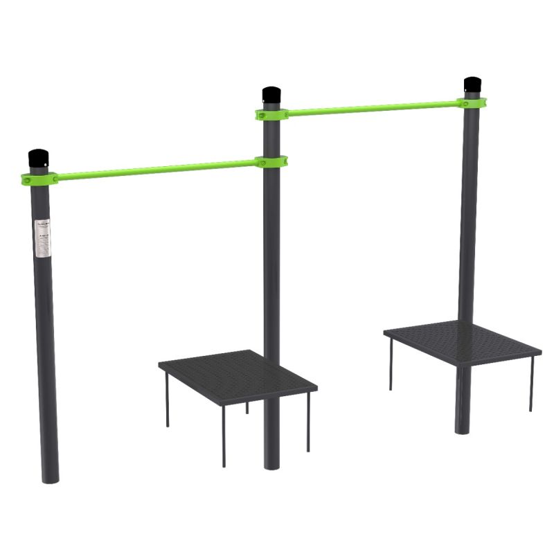 W233 GTO Перекладины разноуровневые для подтягивания из виса лежа на низкой перекладине ZAVODSPORTA