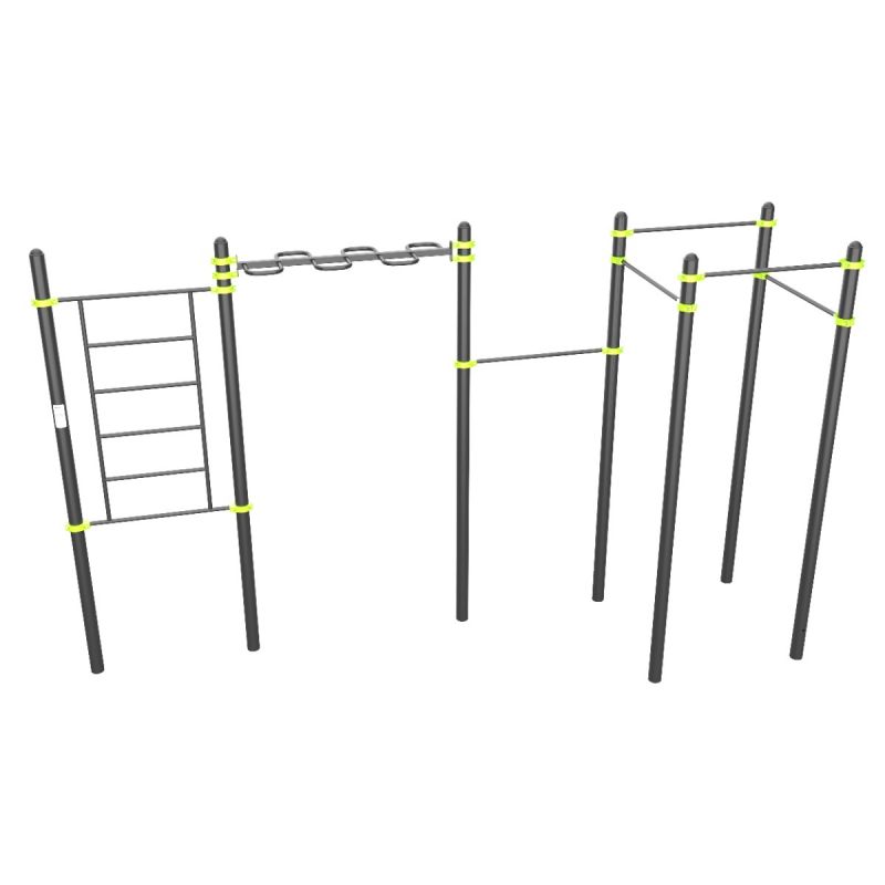 W345 Воркаут (шведская стенка, рукоход-змеевик, 5 перекладин) ZAVODSPORTA