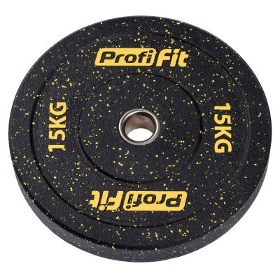 Диск для штанги HI-TEMP с цветными вкраплениями D51 мм PROFI-FIT 15 кг