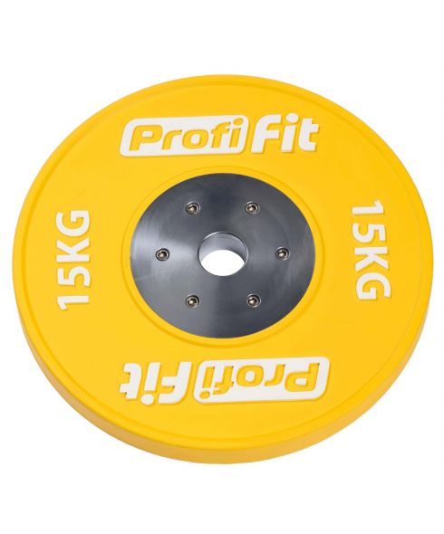Диск профессиональный обрезиненный (цветной) D51 мм PROFI-FIT 15 кг