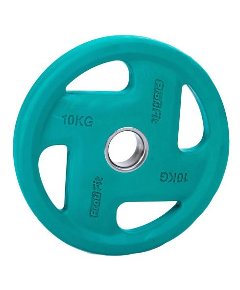 Диск обрезиненный (четыре хвата, цветной) D51 мм PROFI-FIT 10 кг