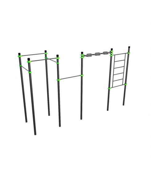 W245 Воркаут (шведская стенка, рукоход-змеевик, 5 перекладин) ZAVODSPORTA