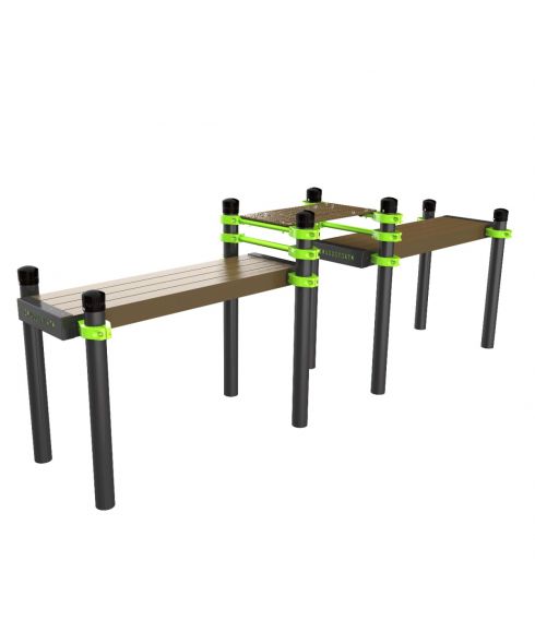 W263 Скамья гимнастическая горизонтальная с упором для ног (двойная) ZAVODSPORTA