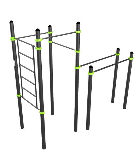 W317 Воркаут (брусья, 3 перекладины, шведская стенка) ZAVODSPORTA