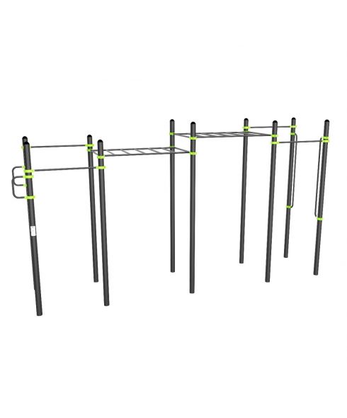 W324 Воркаут (поручни, 2 турника, рукоход клас. 2 ур., 2 перекладины, перекладины верт.) ZAVODSPORTA