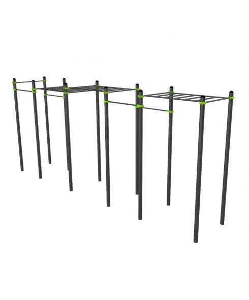 W362 Воркаут (рукоход трехуровневый, 5 турников) ZAVODSPORTA